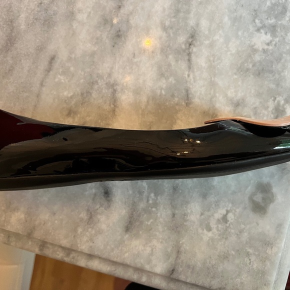 Roger Vivier Black Patent Leather flats w/ Pink Floral Appliqué Size 8 1/2 - Picture 6 of 12